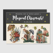 キュート黒魔法マッシュルーム磁気クリスマスカード (正面/裏面)