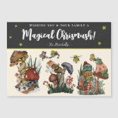 キュート黒魔法マッシュルーム磁気クリスマスカード (正面)