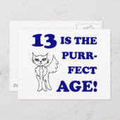 キュート13誕生日プレゼント ポストカード (正面/裏面)