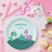 キュート3恐竜誕生日 ペーパープレート (パーティー)