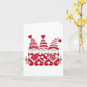 キュート3格言ホールディング赤いハートバレンタインデー カード (黄色い花)