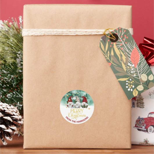 キュート3格言メリークリスマスフォレストクラシックR ラウンドシール (クリスマス)