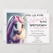 キュート3Dスピリットポニー2誕生日招待状 招待状 (正面)