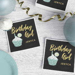 キュート50誕生日カップケーキパーティーナプキンス スタンダードカクテルナプキン