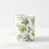 キュート50誕生日レモンシトラスボタニカル コーヒーマグカップ (中央)