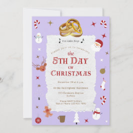 キュート5thクリスマスファイブ・ゴールデンリングや輪パーティー 招待状