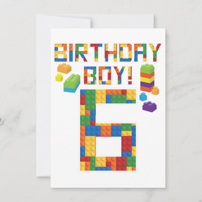 キュート6誕生日ギフト6歳ブロック建物 (正面)