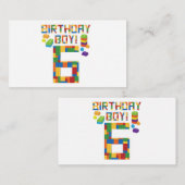 キュート6誕生日ギフト6歳ブロック建物 エンクロージャーカード (正面/裏面)