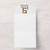 キュート6誕生日ギフト6歳ブロック建物 オールインワン招待状 (内側)