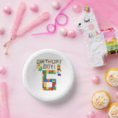 キュート6誕生日ギフト6歳ブロック建物 ペーパーボウル (パーティー)