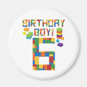 キュート6誕生日ギフト6歳ブロック建物 マグネット