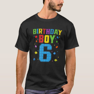 キュート6誕生日ギフト6歳ブロック建物 Tシャツ