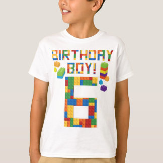 キュート6誕生日ギフト6歳ブロック建物 Tシャツ