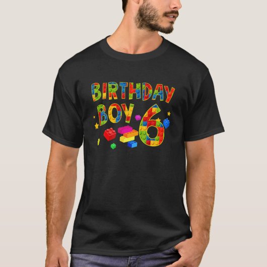 キュート6誕生日ギフト6歳ブロック建物 Tシャツ (正面)