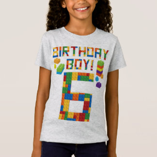 キュート6誕生日ギフト6歳ブロック建物 Tシャツ
