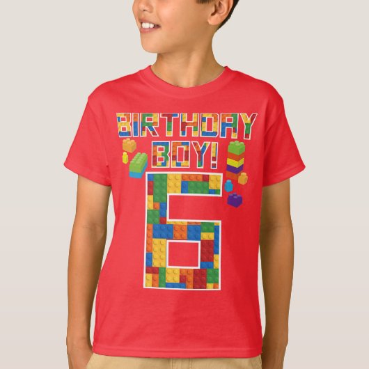 キュート6誕生日ギフト6歳ブロック建物 Tシャツ (正面)