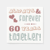 キュート60周年結婚を迎える スタンダードカクテルナプキン (正面)