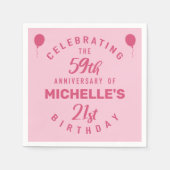 キュート80誕生日 パーソナライズされた スタンダードカクテルナプキン (正面)