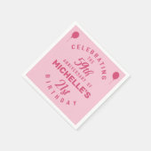 キュート80誕生日 パーソナライズされた スタンダードカクテルナプキン (角)