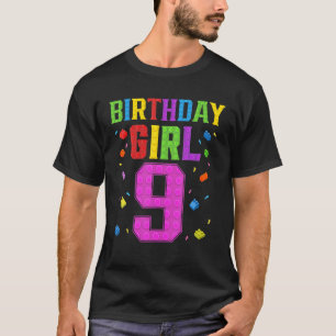 キュート9誕生日9歳ブロック建物ギル Tシャツ