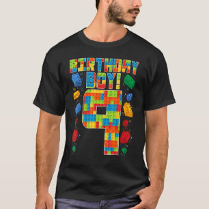 キュート9誕生日9歳ブロック建物少年 Tシャツ