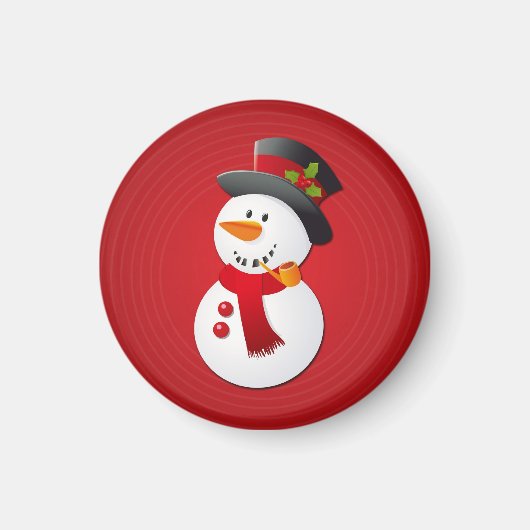 キュート&おもしろいクリスマス雪だるま マグネット (正面)
