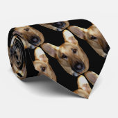 キュート&おもしろいドイツ羊飼い犬顔ブラック&タン ネクタイ (ロール)