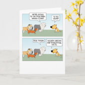 キュート&おもしろい犬パークドッゴス誕生日 カード (黄色い花)