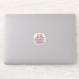 キュート かわいい ウェルカム ベイビー テディベア パステル ピンク ネ シール