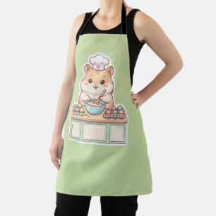 キュート かわいい ハムスター シェフの パステルカラーの カップケーキ エプロン