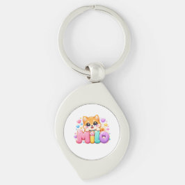 キュート かわいい ミロ 犬 名前 パステル ピンク スパークル プー キーホルダー