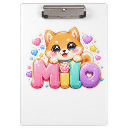 キュート かわいい ミロ 犬 名前 パステル ピンク スパークル プー クリップボード