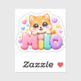 キュート かわいい ミロ 犬 名前 パステル ピンク スパークル プー シール