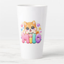 キュート かわいい ミロ 犬 名前 ペーストル ピンク スパークル プー カフェラテマグ