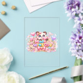 キュート かわいい メイドウィズラブ ネコ 名前 淡いピンク フ アクリル招待状 (インサイチュ (ウェディング))