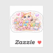 キュート かわいい メイドウィズラブ ネコ 名前 淡いピンク フ シール (シート)