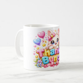 キュート かわいい 猫の「ありがとう」 パステルピンク フロ コーヒーマグカップ
