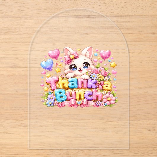 キュート かわいい 猫 名前入り パステルピンク フロ アクリル招待状 (正面)