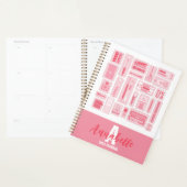キュート・アート用品パタ図解入りの、写真付きのーンピンク プランナー手帳 (ディスプレー)