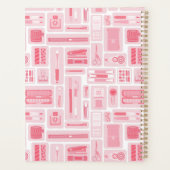 キュート・アート用品パタ図解入りの、写真付きのーンピンク プランナー手帳 (裏面)