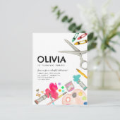 キュート・アート絵を描アーティスト・ドローパーティー絵を描の誕生日 ポストカード (スタンド正面)