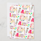 キュート・アート絵を描アーティスト・ドローパーティー絵を描の誕生日 招待状 (裏面)