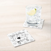 キュート・イングリッシュ・ブル・テリア スクエアペーパーコースター (インサイチュ)