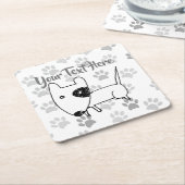 キュート・イングリッシュ・ブル・テリア スクエアペーパーコースター (アングル)