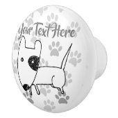 キュート・イングリッシュ・ブル・テリア セラミックノブ (右)