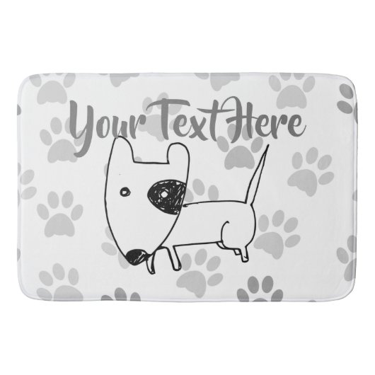 キュート・イングリッシュ・ブル・テリア バスマット (正面)