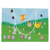 キュート&イースターカラフルエッグ狩りバニーシック ラージペーパーバッグ (裏面)