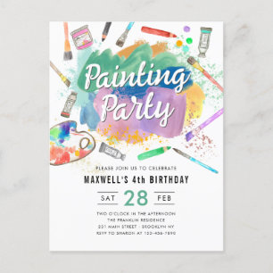 キュート・ウォーター絵を描カラーアー絵を描トのパーティー誕生日 ポストカード