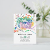 キュート・ウォーター絵を描カラーアー絵を描トのパーティー誕生日 ポストカード (スタンド正面)