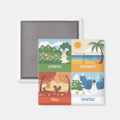 キュート&エデュケーション4シーズンズデザイン マグネット (正面/裏面)